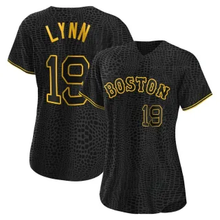 Authentic Women's Fred Lynn Boston Red Sox Snake Skin City Jersey - Black
