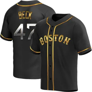 Replica Men's Rod Beck Boston Red Sox Alternate Jersey - Black Golden